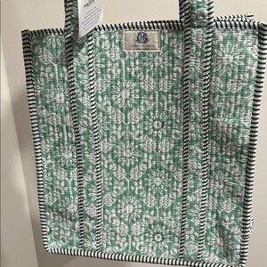 Green and White Heart of Grace Tote